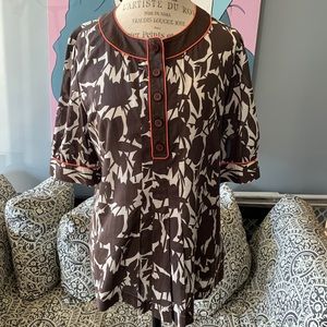 TORY BURCH 100% Cotton Short Sleeve Blouse